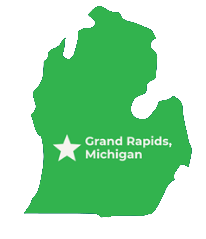 Map of Michigan highlighting Grand Rapids, MI and ZIP codes 49503, 49504, 49505, 49506, 49507, 49508